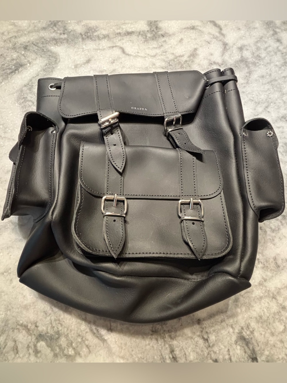 black leather backpack 🖤